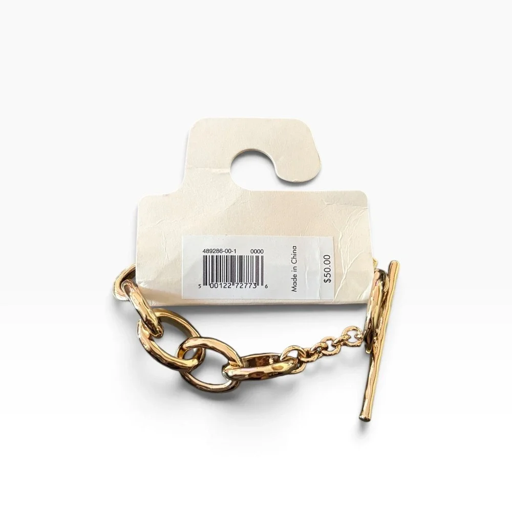 Banana Republic Gold Tone Chunky Oval Chain Link Toggle Bracelet 489286-00-1